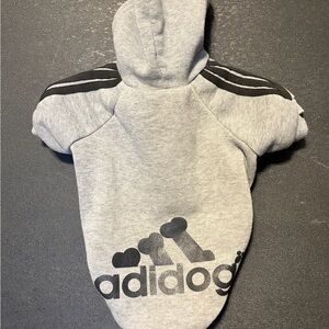 Gray Adidog Dog Hoodie